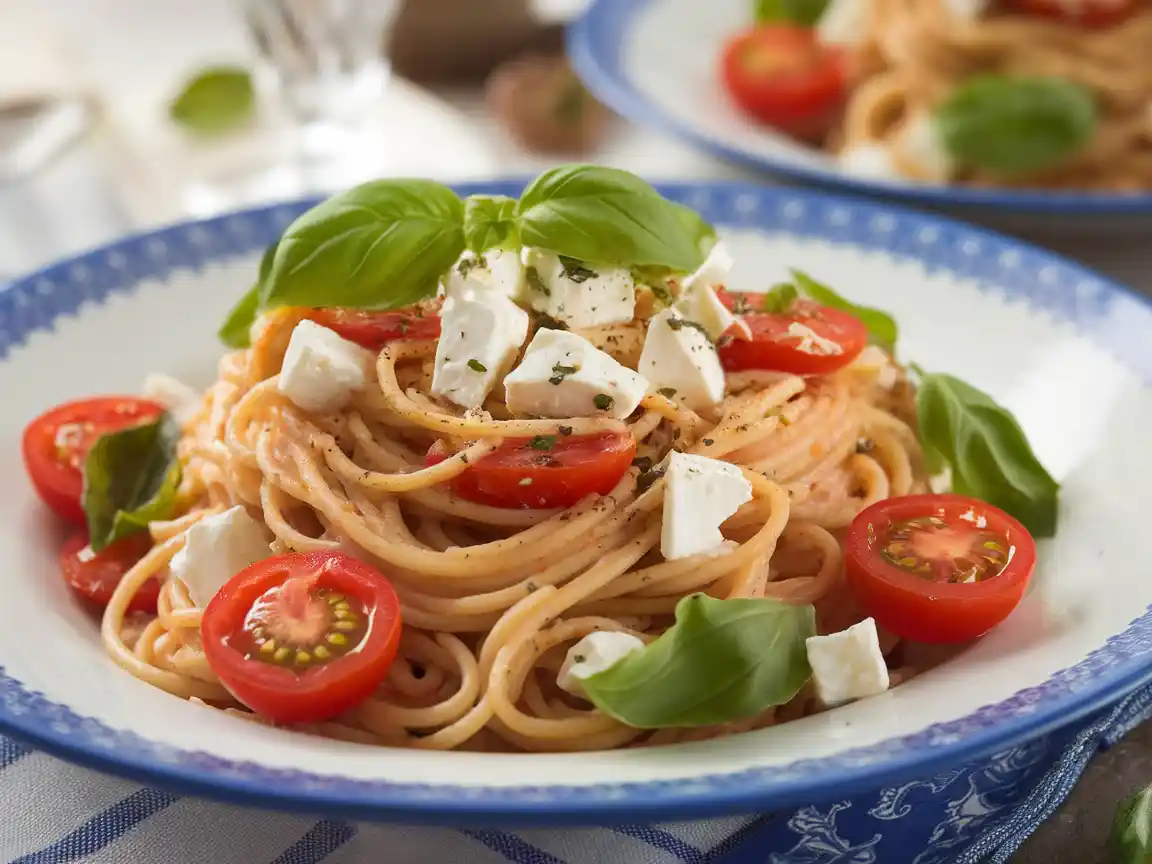 Spaghetti with feta recipe