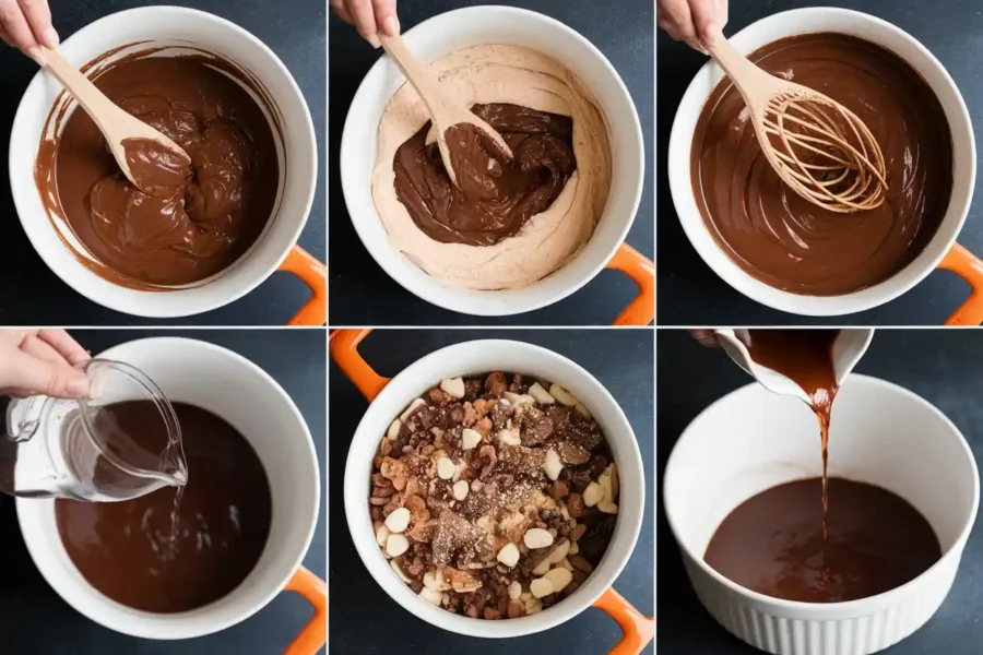 Step-by-step preparation of chocolate cobbler