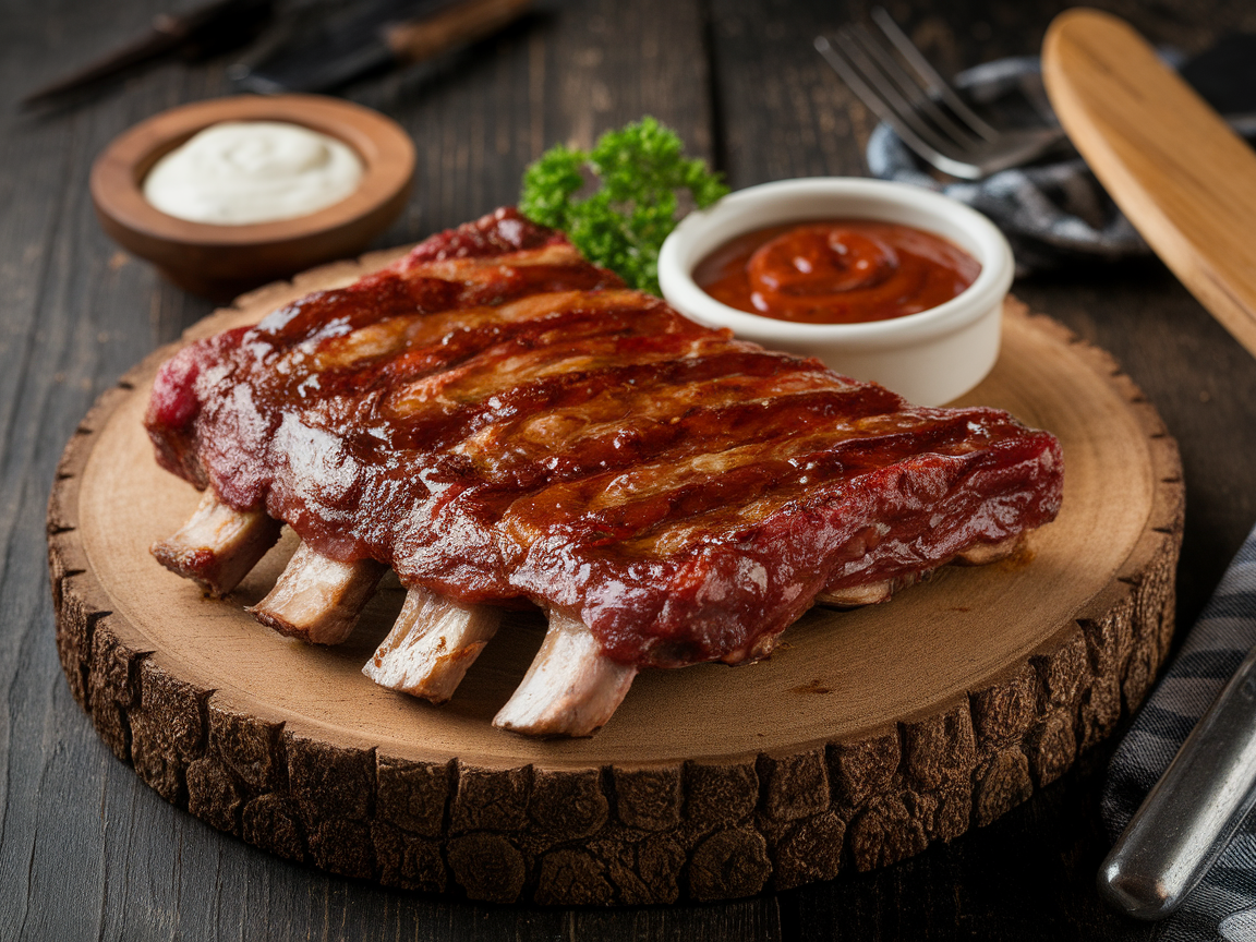 Juicy grilled country-style beef ribs with a glaze